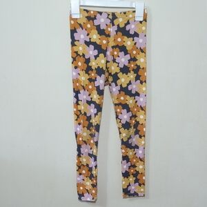 Vivie and Ash Colorful Floral Leggings Pink Orange Yellow Girls Size 8/9